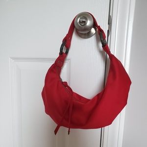 Express Red Shoulder Bag with Braided Accent